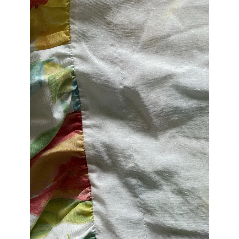 Vintage Westpoint Stevens Queen Bedskirt & 2‎ Pillow Shams Set Floral Colorful